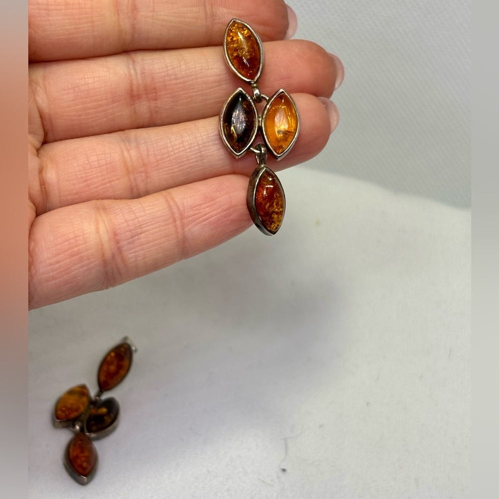 Elegant Amber Drop Earrings